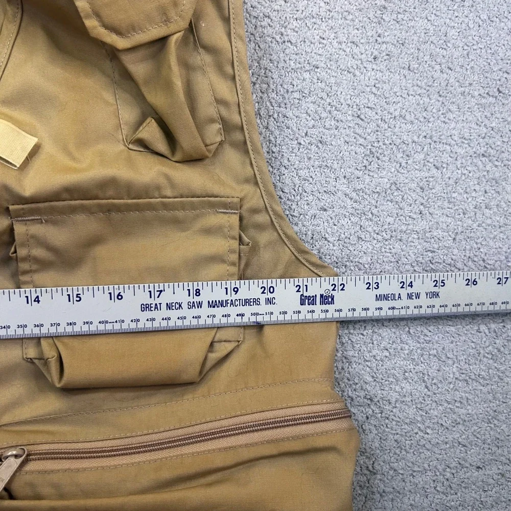 L.L. Bean Fly Fishing Vest Utility 80s Medium Tan Gorpcore Vintage Outdoor USA